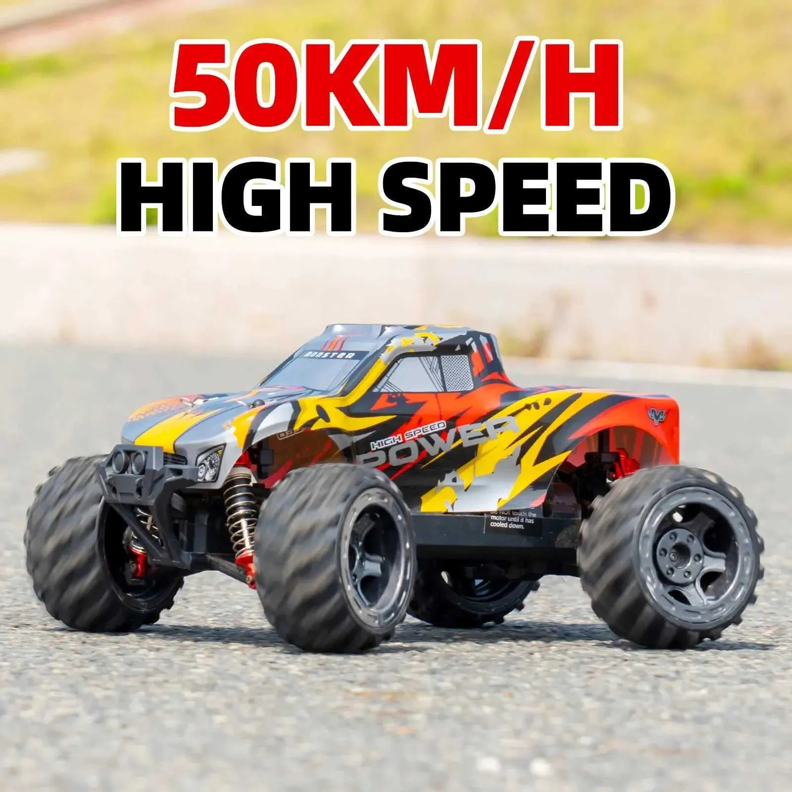 Modèles Diecast Cars GRAND TIRE OFFR ROAD VÉHICULE À LA SPÉRIEUR À RÉPARGEMENT 2,4 GHz de la vitesse de commande de 50 kilomètres par heure Système de suspension à quatre roues J240417