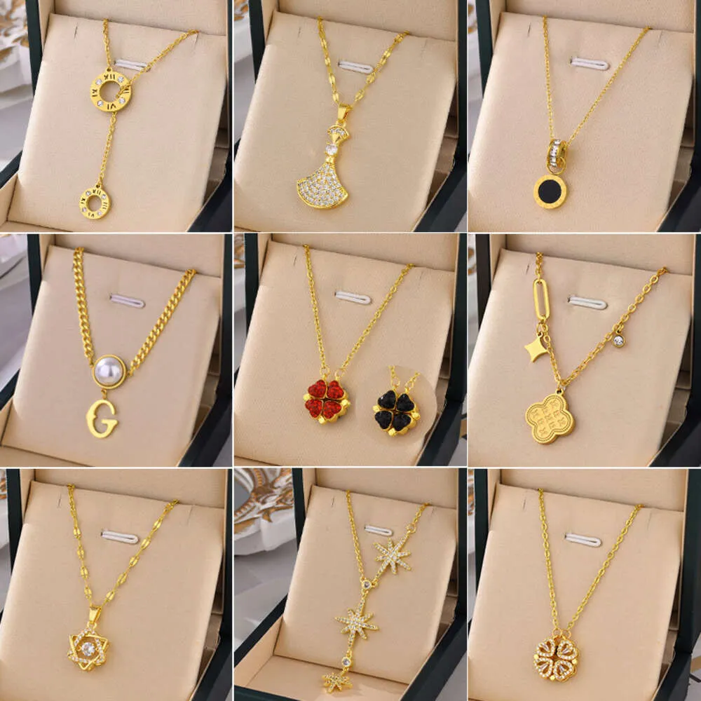 Cross Border Hot Selling Titanium Steel Necklaces in Europe and America, High-end, Stylish, Minimalist, and Non Fading Women's Collarbone Chains, Wholesale in