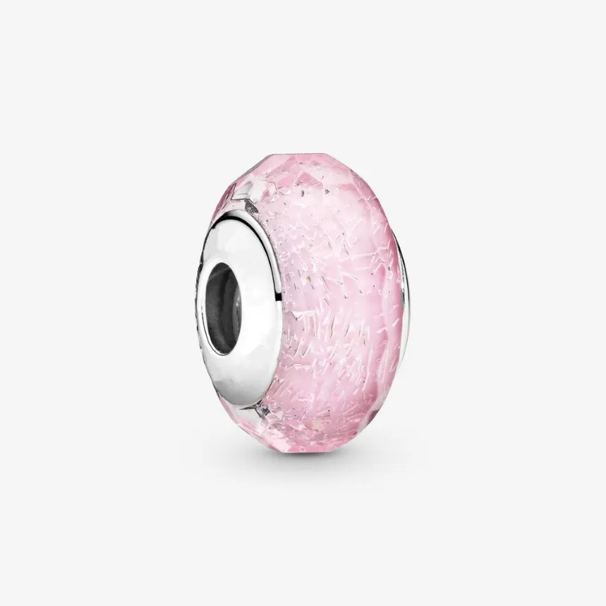 Nouvelle arrivée Authentic 925 STERLING Silver Pink Murano Glass Charm Fit Original European Charm Bracelet Fashion Bijoux Accessoires 310K