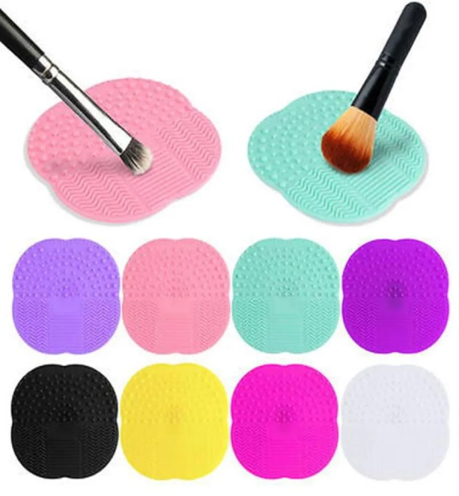 Hele1 pc 8 kleuren siliconen reiniging cosmetisch make -up wasborstel gelborstel schoner scrubber gereedschap fundering make -up reinigingsmat 230A8479252