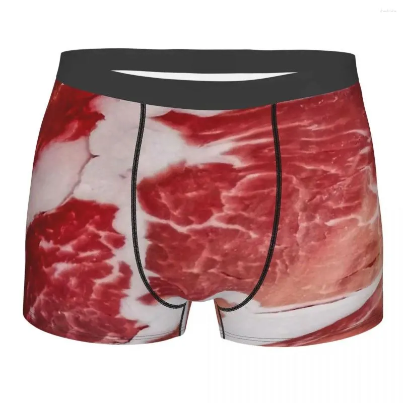 Sous-pants Texture de viande Closeup Men Boxer Briefes High-Souffable Sous-vêtements Top Quality Print Shorts Cadeaux d'anniversaire