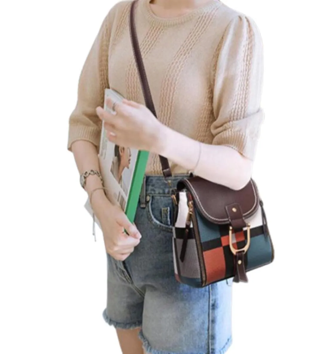 2020 Neue hochwertige PU -Leder -Frauen Rucksack -Schulter -Schulbeutel für Mädchen Teenager Mehrnutzung Daypack Rucksack Handsack Cros3949258