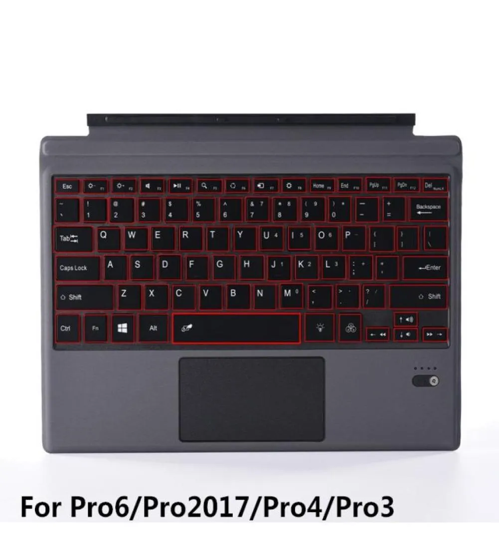 2017 Ultra Dünnbeleuchtung Magnetic Wireless ABS Bluetooth Tastaturleder für Surface Pro 3 4 6 122 mit Backlight6891292