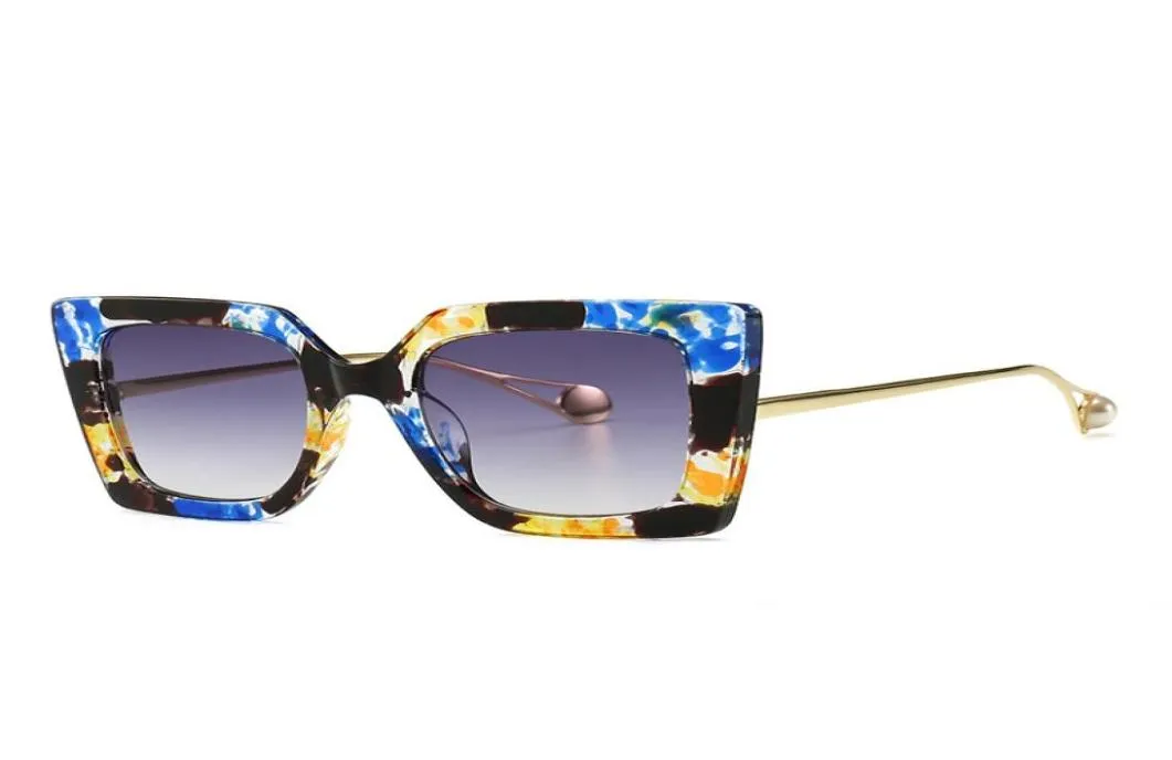 Cat Eye Sunglasses New Trendy Ins Fashion Luxury Designer Pearl Sunglasses For Women Girls étudiants UV400 Proof Flora imprimé2950688