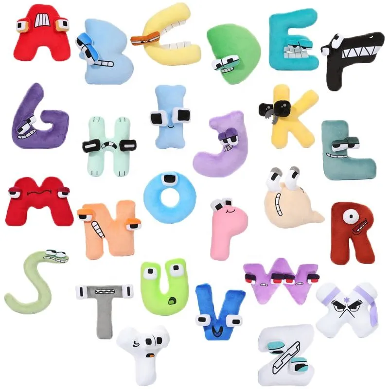 Najnowszy pluszowy litera alfabetowa zabawki A-Z Śliczna i bezpieczna wiedza na alfabet, ale są pluszowymi zabawkami