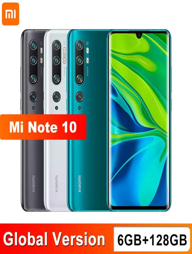 Version globale Xiaomi Note 10 6 Go 128 Go 108MP Penta Camera Smartphone 5260mAh Batterie 10x Zoom Optical Double Curved Screen8736791