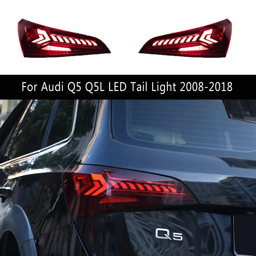 Luzes traseiras do indicador de sinal de giro de estilo de carro para Audi Q5 Q5L Luz traseira LED 08-18 Freio reverso em execução Lâmpada traseira leve