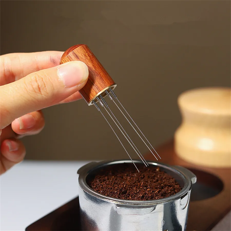 Coffee Tamper Needles Tools Espresso Powder Stirrer Distributor Leveler Cafe Stirring Barista Accessories 5 Needles 6 Needles Stirrer Wholesale