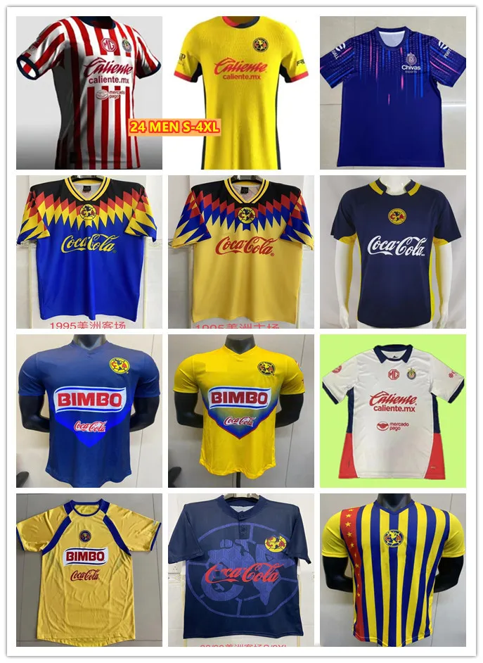 2004 2005 2006 98 99 2013 2014 Retro Club America Soccer Jerseys 1995 1996 04 05 06 C.Blanco Vintage Classic Football Shirt 2024 2025 Chivas de Guadalajar Home weg