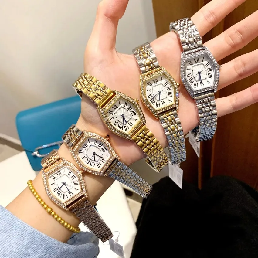 Regarder des femmes Habiller Watch Luxury Fashion Casual Watchs Diamond Case Quartz Mouvement Japon Batterie en acier inoxydable Corloge analogique analogique Montre Luxe