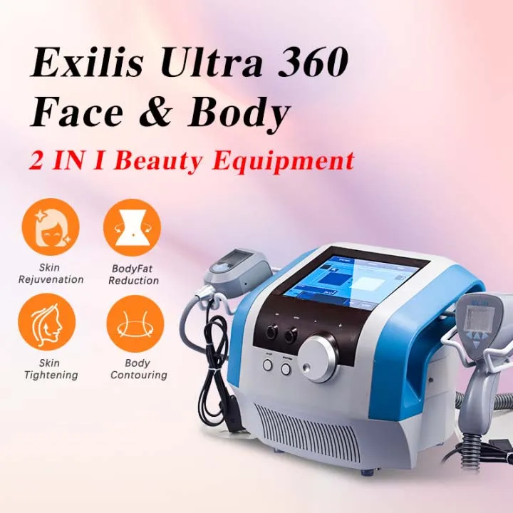 2 maniglie Exili Ultra 360 Body Delimming RF Ultrasonic Face Sollevamento del salone Anti Wrinkle