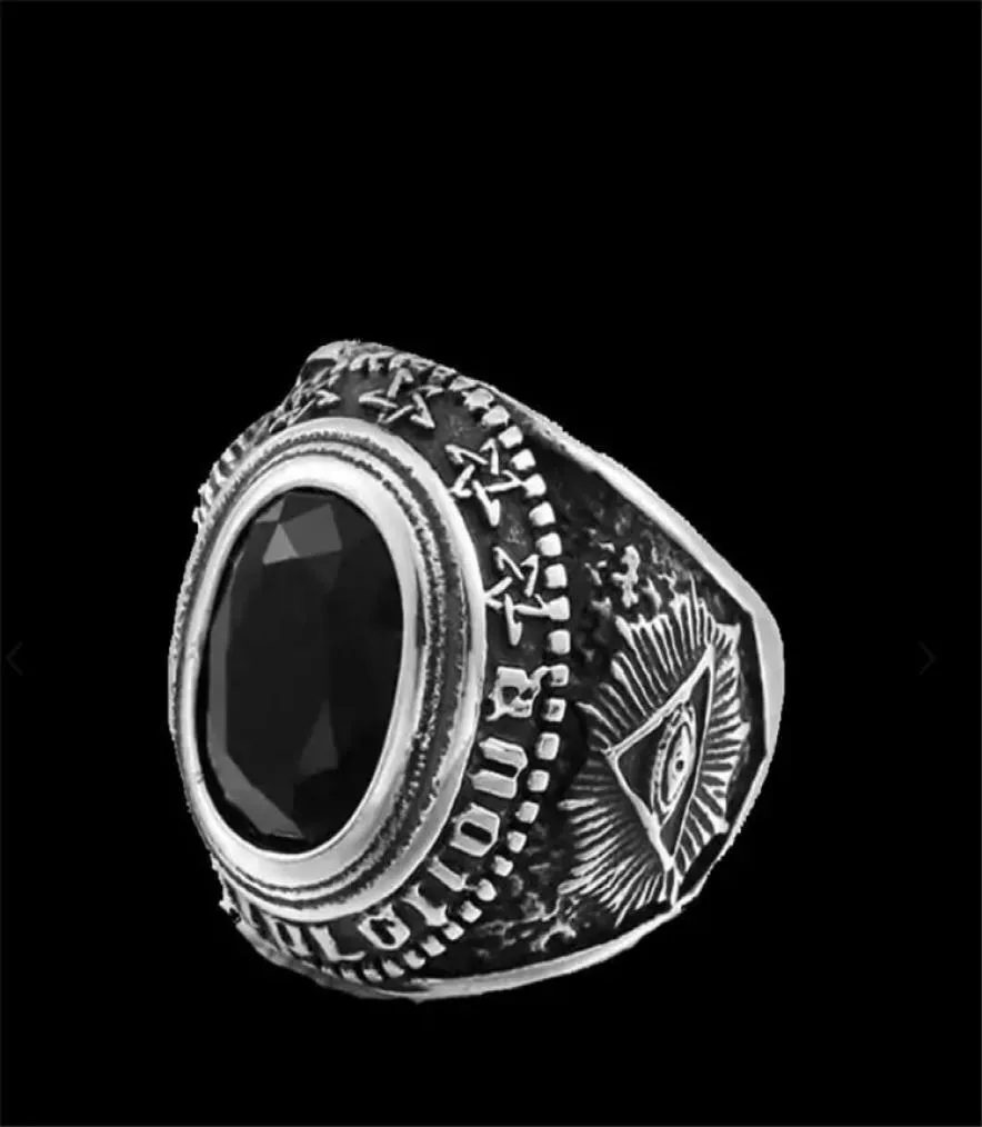 1pc Ring de croiseur maritime dans le monde 316l Band en acier inoxydable Fashion Jewelry Eye Stone Ring5834271