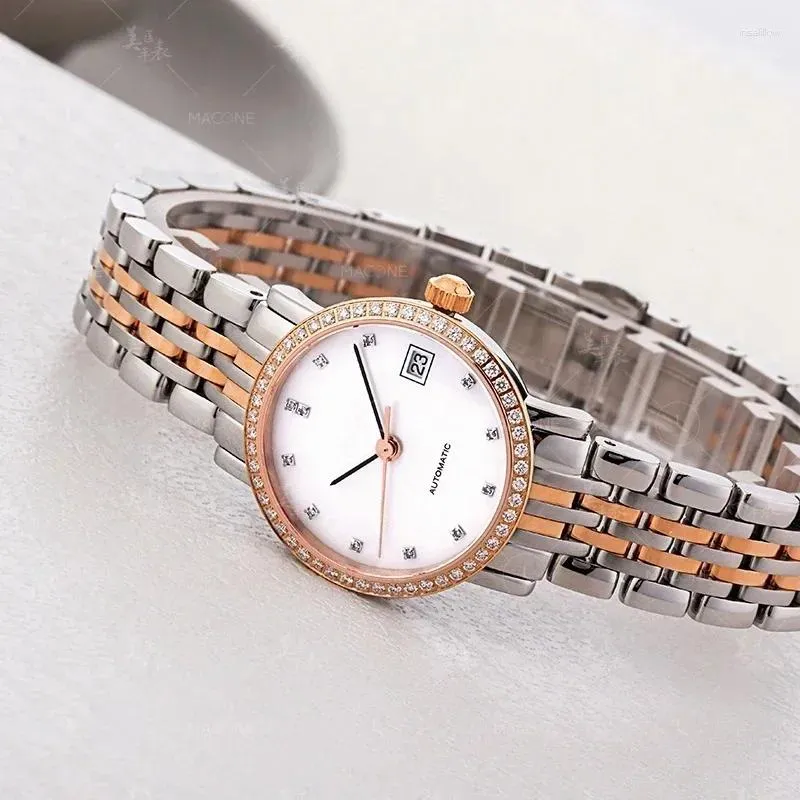 Montre-bracelets luxe Quartz Wetour Watch Fashion Silver Silver Rose Gold Diamond Mother-In-in-in-inoxyd-acier Bracelet Diamond blanc