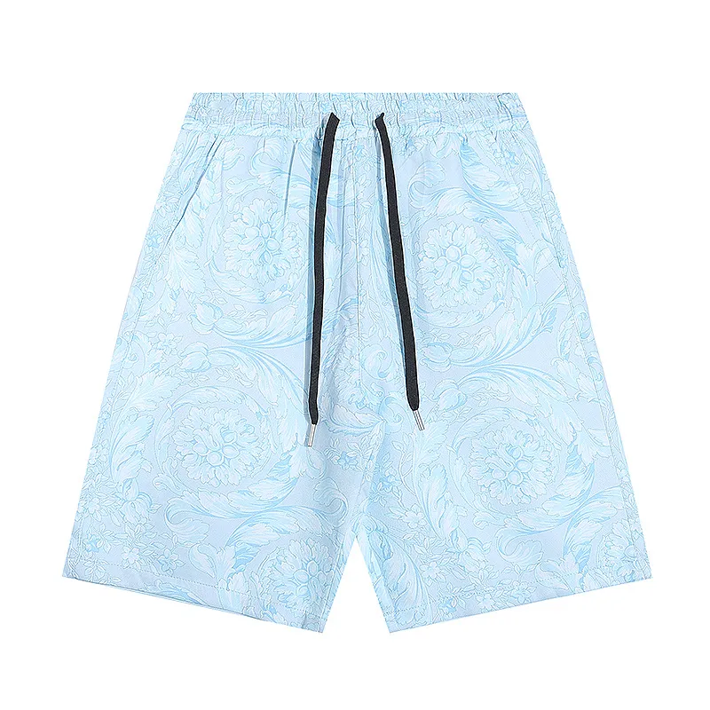 Shorts pour hommes de créateur de scénois de plage d'été coton plaid coton pantalon à cordon imprimé détendue