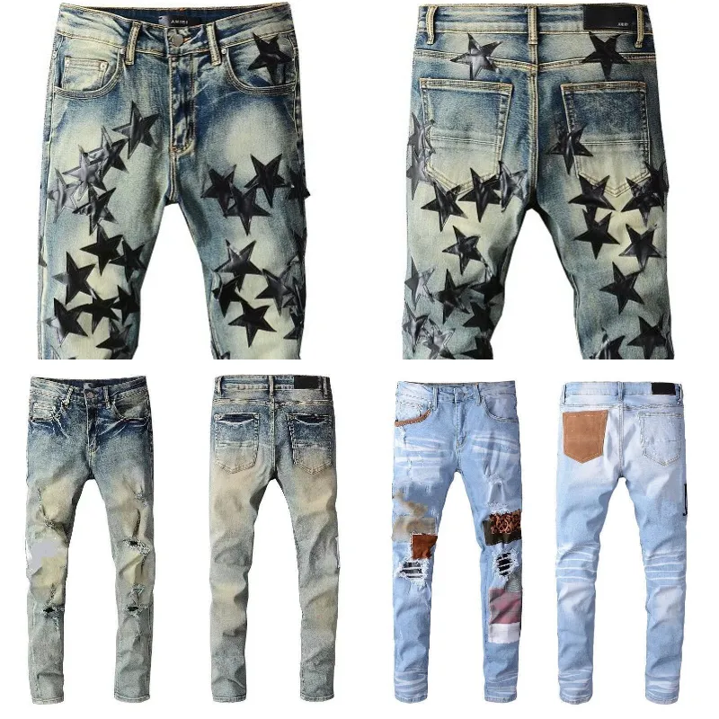 Designer jeans mens miri jeans pantalone jeans jeans viola camicie per uomo jeans giovani jeans lussuoso lussuoso con tag bianco vintage di alta qualità jeans cotone yu