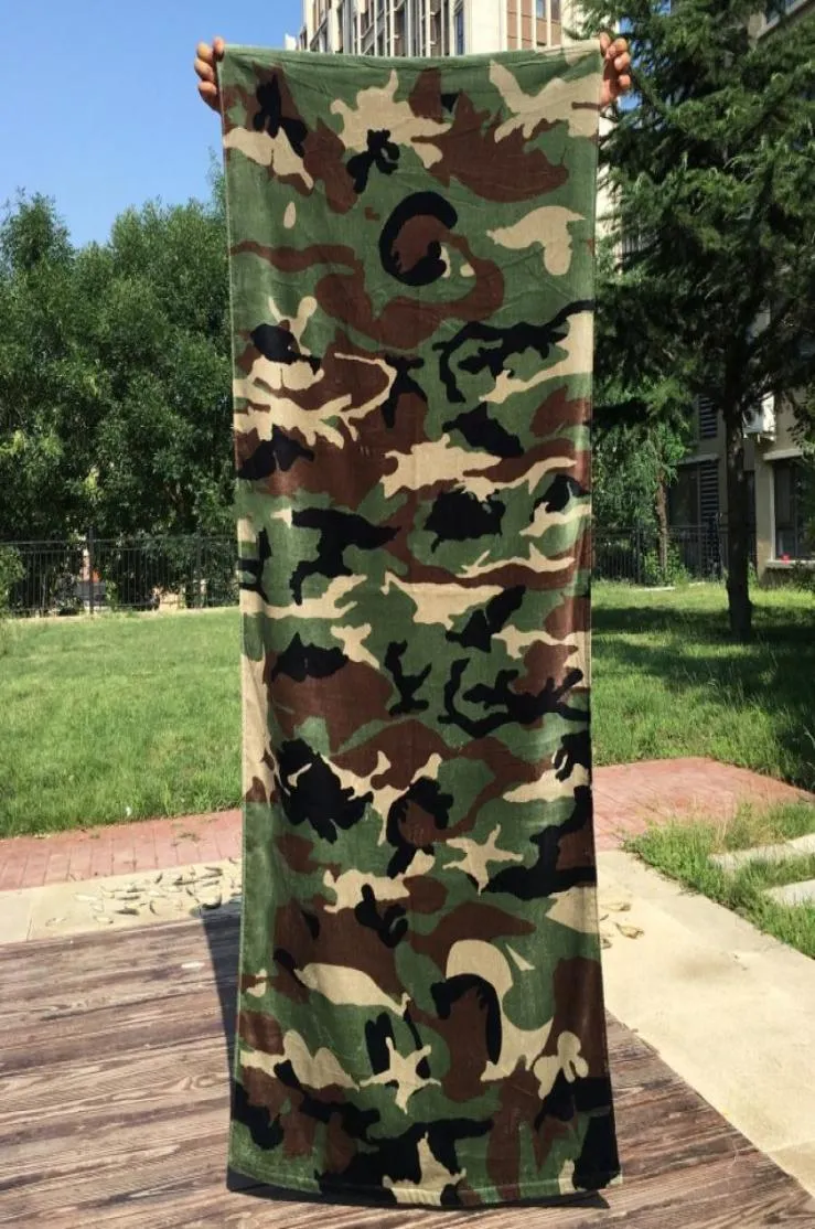 cotton towels Thicken bath Camouflage beach towel active printing soft absorbent to increase mat towel 170cm90cm6333945