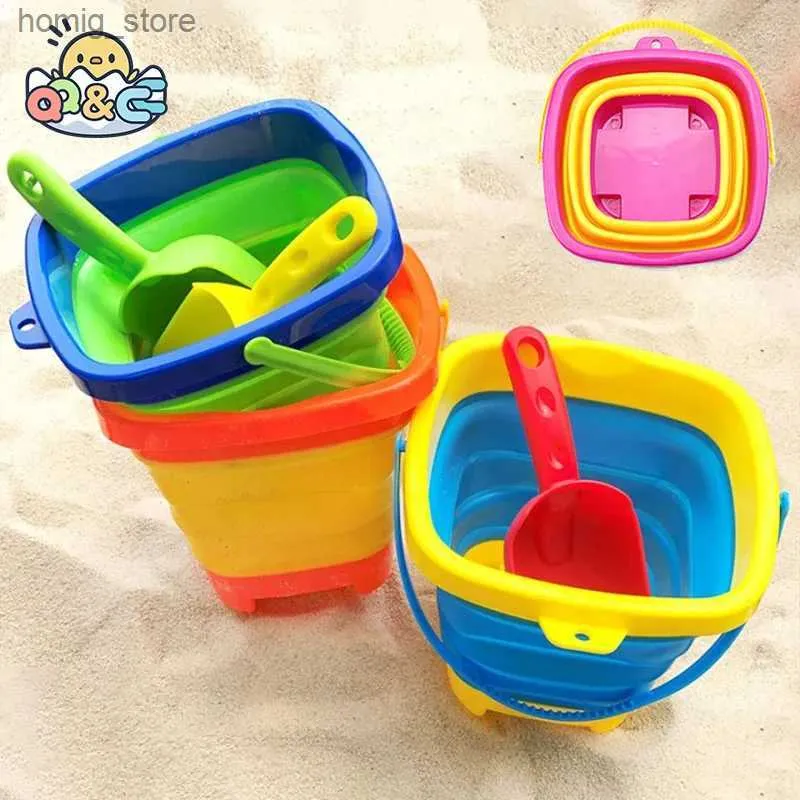 Foldable Portable Sand Bucket For Kids Fun Water Play Beach Toy For ...