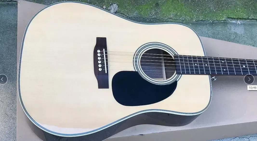 Kablolar Çin Gitar Fabrikası Özel Yeni Doğal Ladin Top Akustik Gitar D Tip 28 Model 41 "Gitar 8