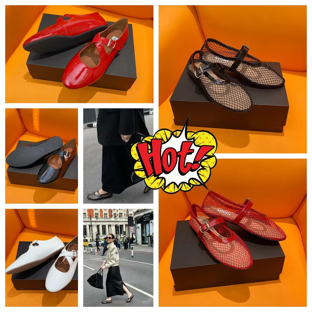 2024 met dooskledingschoenen Designer Sandaal Ballet Slipper Schuifregelaar Flat Dancing Dames Strass Boat Formeel kantoor Luxe geklonkde Buckle Gai 35-40 Gratis verzending