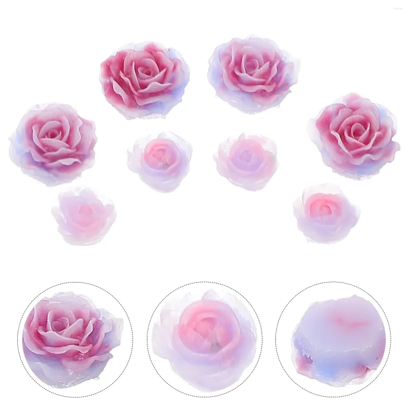 Nail Art Decorations Gradient Rose Jewelry Gems and Charms for Nails Supplies 3D Resin Flowers