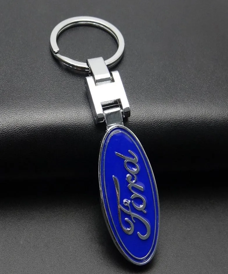 Mode 3D Metal Car Key Rings Keychain Emblem Key Chain för Opel Ford Kia BMW Mazda Seat Benz Honda 20Kinds3567461