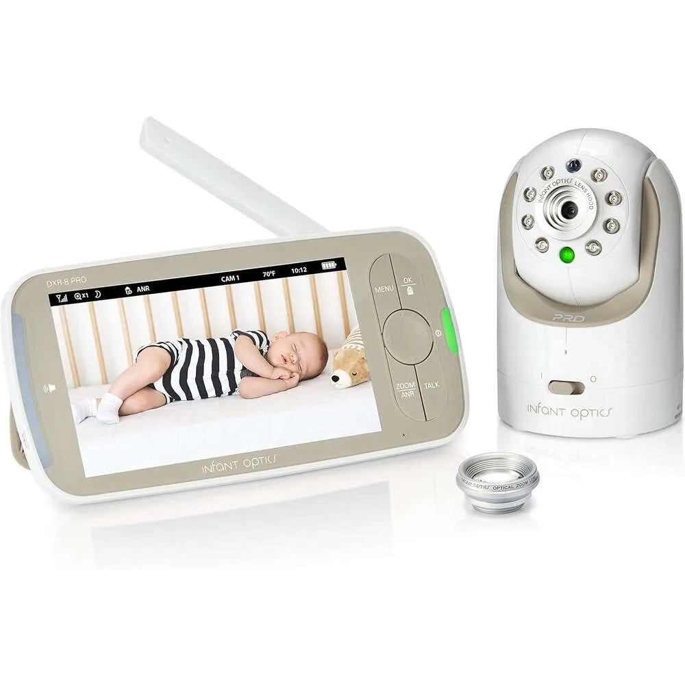 Spädbarnsoptik DXR -8 PRO Video Baby Monitor med 720p HD -upplösning, 5 "Display, A.N.R., Pan Tilt Zoom, utbytbara linser - Sinnet för föräldrar för föräldrar