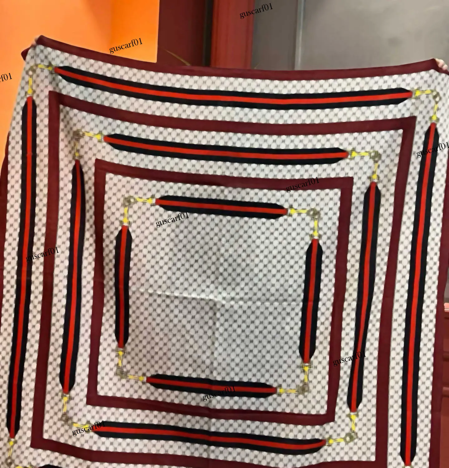 G Pattern Wool Scarf Cream