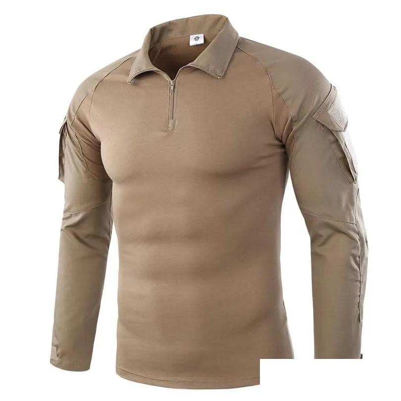 Тактическая куртка наборы боевые мужские рубашка камуфляж с длинным рукавом на молнии повседневная охота на велосипедную рыбалку для велосипедных топов