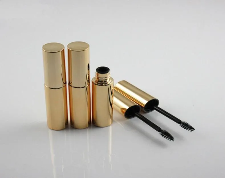 Whole 8ML Empty Mascara Tube Packing Eyelash Vial Liquid Bottle Sparkly Gold Mascara Tubes Refillable Bottle Makeup Tools 20102575587