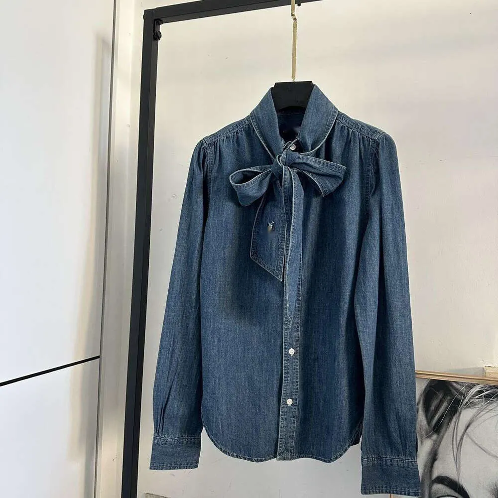 Ralp laurens polo tasarımcı gömlek rl üst kaliteli lüks moda bluz klasik midilli işlemeli yay denim gömlek gevşek gündelik uzun kollu gömlek kadın kadın