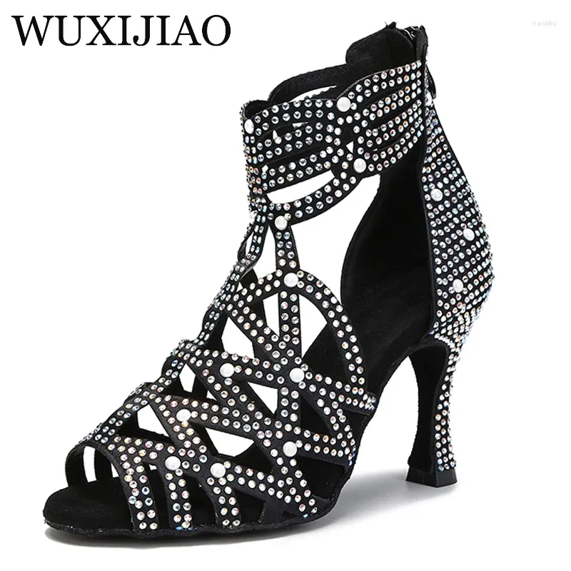 Sapatos de dança Wuxijiao Women High Heel Latim Sexy Ballroom Soft Sole Pólo Boots Party Party