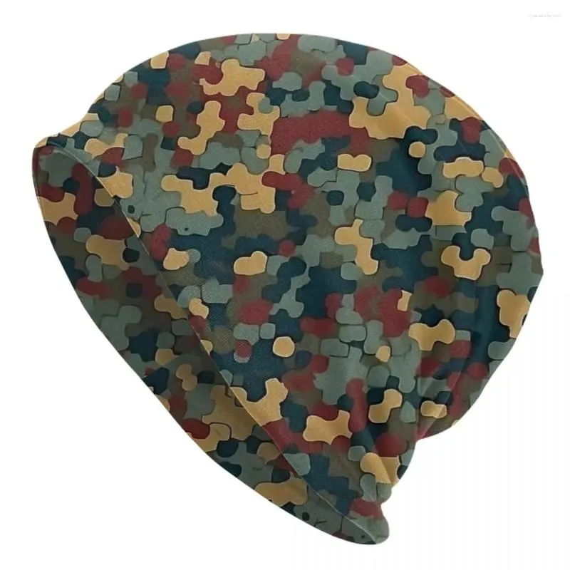 Berets Red Battleground Military Camouflage Camo Bonnet Hats Casual Outdoor Skullies Beanies Hat Unisex Knit Spring Head Wrap Cap