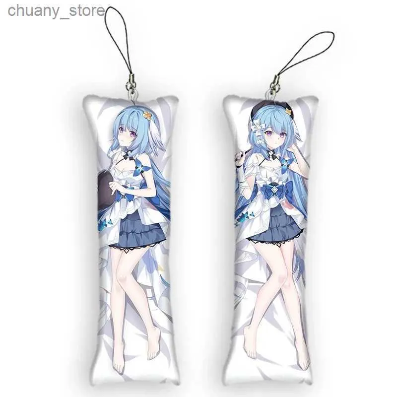 Bieciki Lanyards 4x12cmgame Honkai Impact 3 Mini wisiorek Dakimakura Biegły Podwójne anime ciało mini poduszka