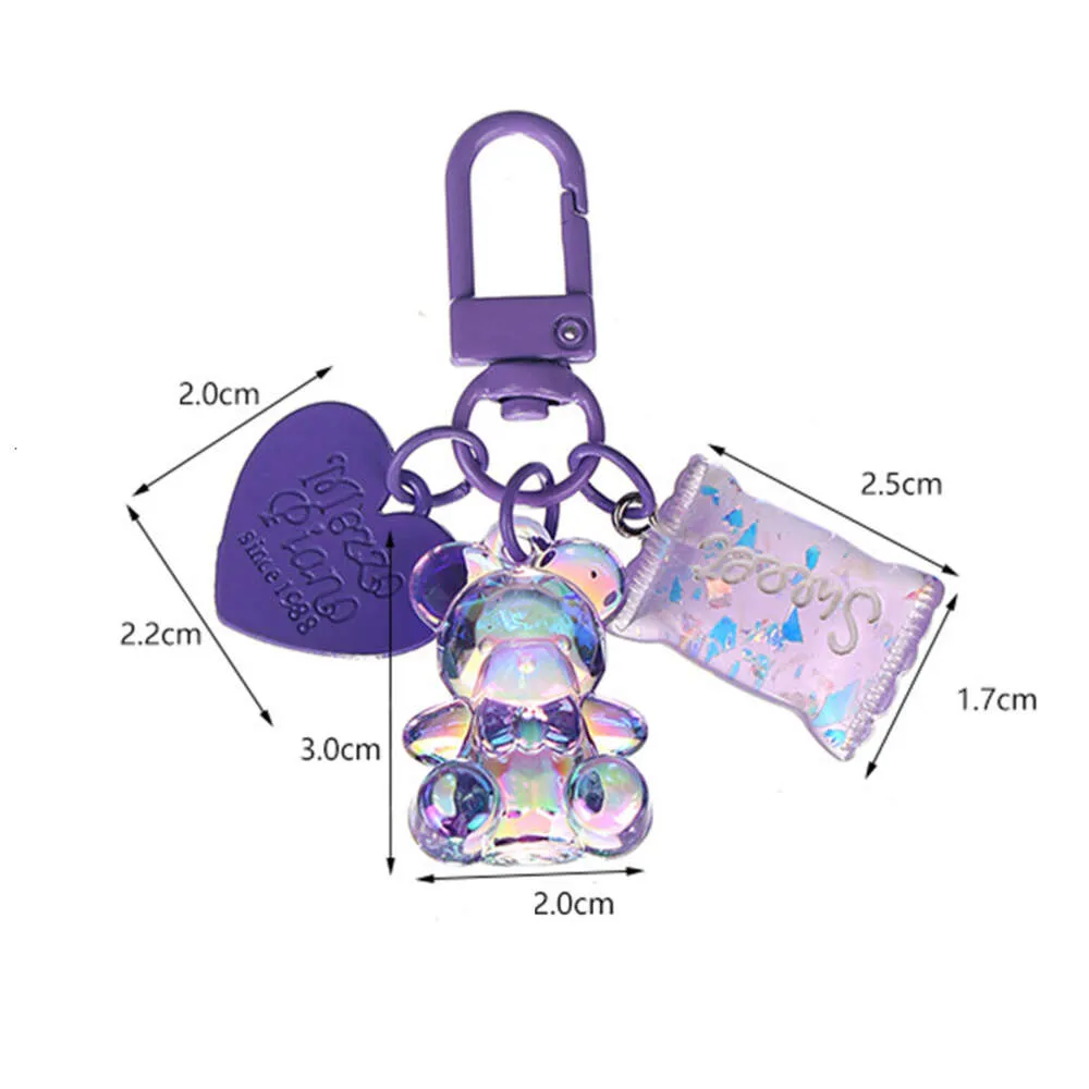 Bling Heart Animal Candy Keychain Ring for Friend Lovers Chete Creative Bag Car Tear Phone Box Acessórios Chave