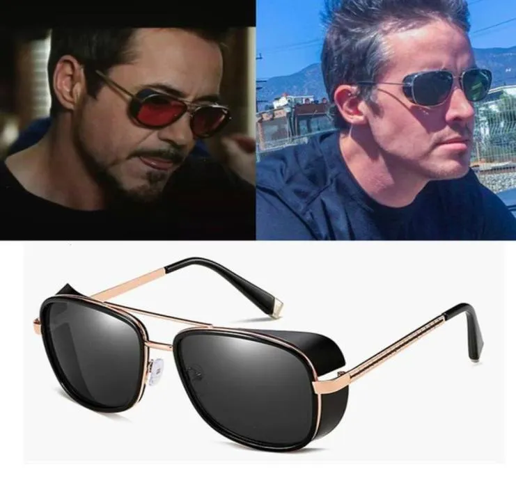Erkek Steampunk Güneş Gözlüğü Tony Stark Man Matsuda Retro Vintage Eyewear Güneş Gözlükleri UV400 Oculos de Sol8815474