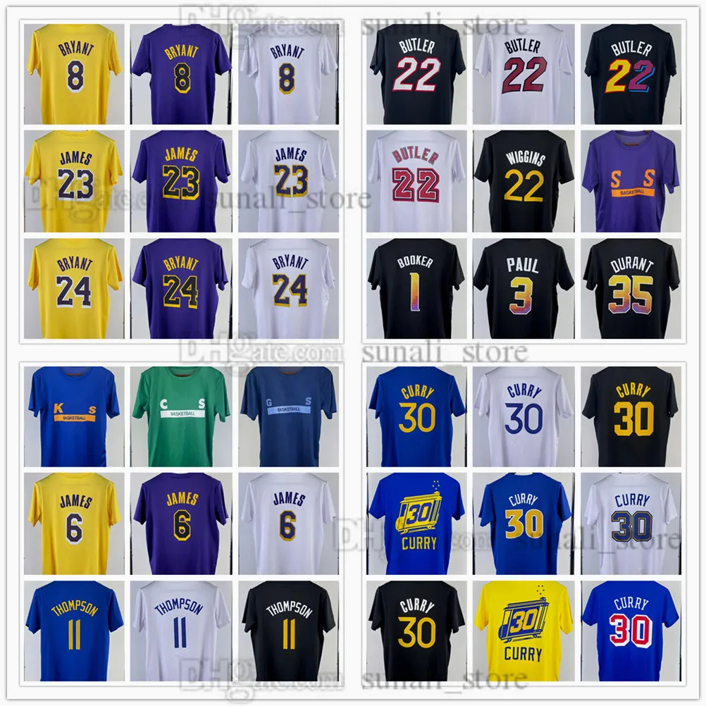 Dry-Easy Fast Torking High Elasticity Men Basketball T-Shirts Tee Jerseys LeBron 23 James Jimmy 22 Butler Klay 11 Thompson Stephen 30 Curry Devin 1 Booker Kevin 35 Durant