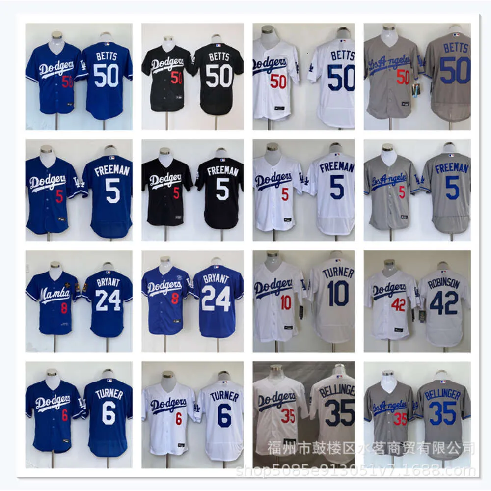 Baseball Jerseys Dodgers Elite City Betts#50kershawxw22 Blue White Black Grey Embroidery Jersey