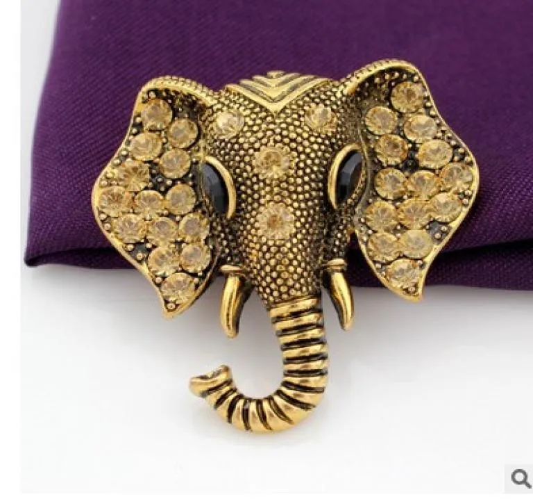 Christmas gift whole popular high quality clothing accessories with diamond elephant Brooch7681063