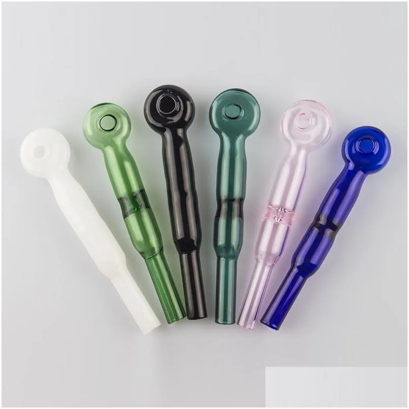 Rökpipor CSYC Y188 Oil Rig Glass Pipe Cirka 5,5 tum Flat Bowl Anti-Rolling Burners Colorf Smooth Airflow Drop Delivery Home Ga Otept