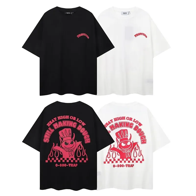 2024 INS Luxurys Fashion Mens Designer T Roomts Trapstar High Street Pritting Print Graphic Tee Loak Tops Случайная уличная одежда 100% хлопковая футболка негабаритная S-XL