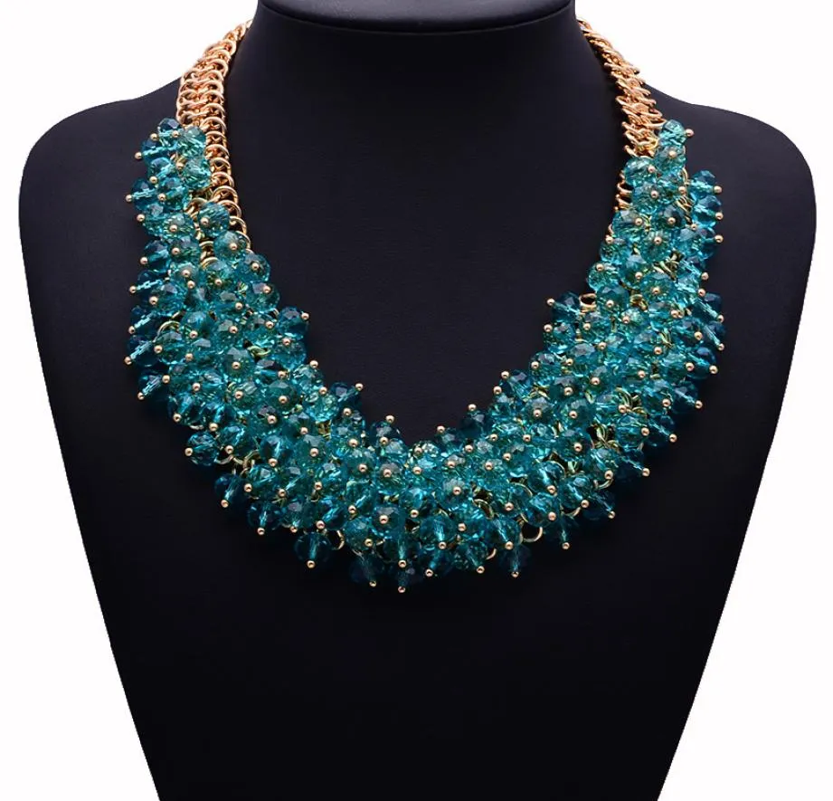 High Quality Z Fashion Necklace XG134 Collar Bib Necklaces Pendants Chunky Crystal Statement Necklace Jewelry For Women2408044
