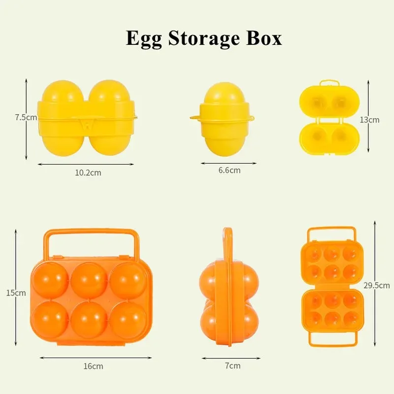 2 box stoccaggio di uova a griglia portatile portatile da campeggio esterno picnic box uova frigorifero il frigorifero organizzatore organizzatore di uova organizzatore