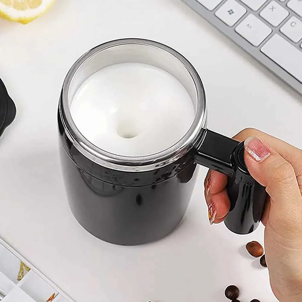 MHGT Mugs Electric Mixing Cup Stainless Steel Mug Cup Rotating Blender Auto Stirring Coffee Cup Tea Milk Cocoa Water Cup 240417