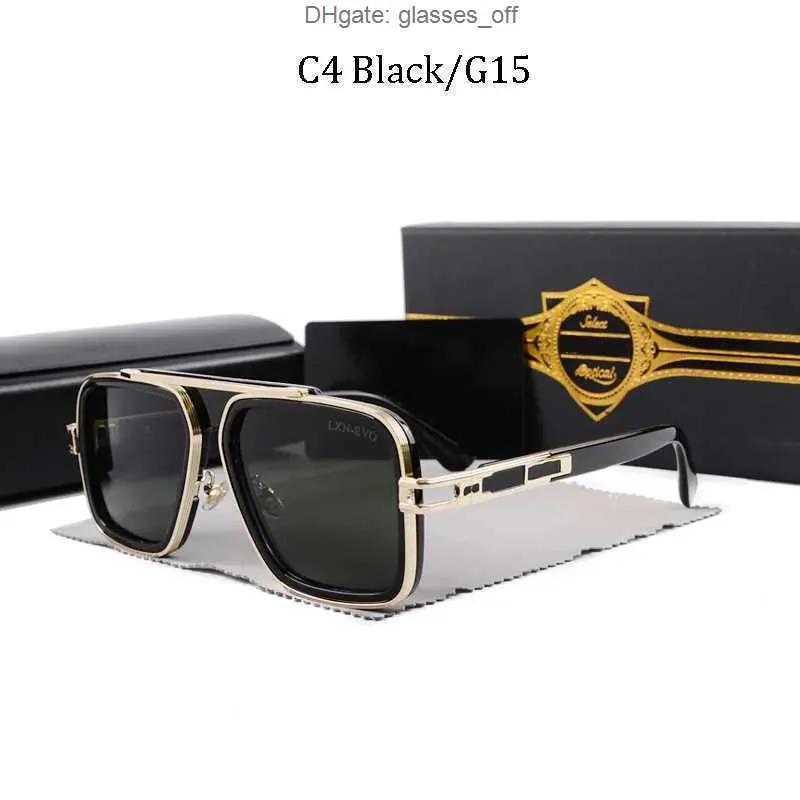 2024 Vintage Pilot Square Women's Men Solglasögon Fashion Designer Shades Golden Frame Sun Glasses Mens UV400 Gradient LXN-Evo Dita Solglasögon Z5OU