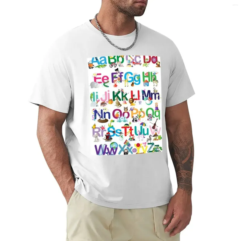 Polos maschile Alfabeto per bambini T-shirt Animal Prinfor Boys Tees Asteetic Abs Excing Sessicking Mens Cotton Thirts