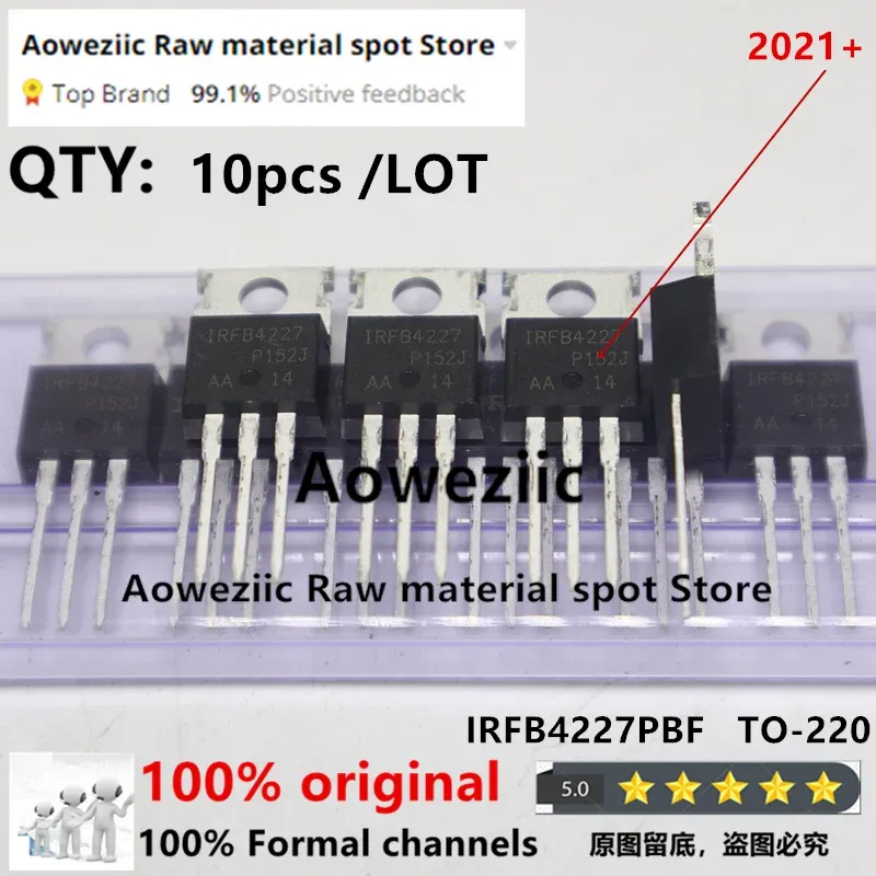 Accessori AOWEZIIC 2023+ 100% Nuovo IRFB42227PBF originale importato IRFB4227 FB4227 TO220 NCHANNEL 200v 65A MOS Tubo switch