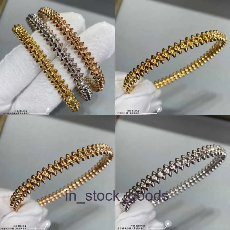 High End Designer Banles for Carter Bullet Bransoletka V Gold Generation CNC Wysokiej jakości Para Bransoletka Nic Bransoletka bezbarwna i stylowa wszechstronna oryginał 1: 1 z prawdziwym logo