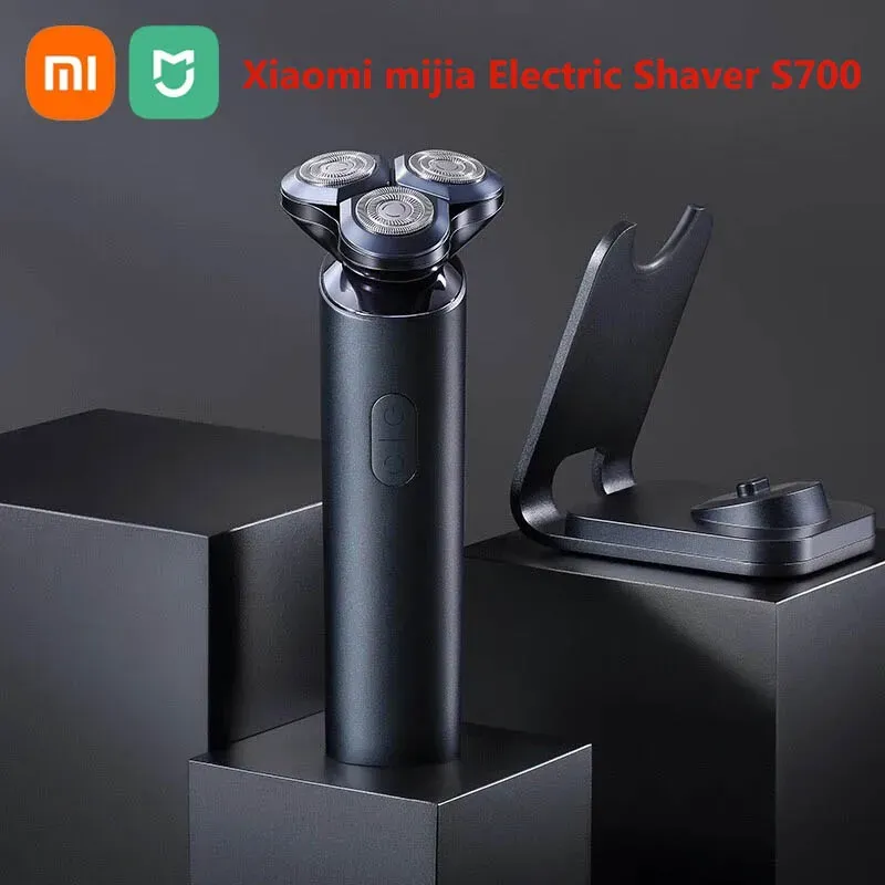 Produits Xiaomi Mijia Electric Shaver S700 Triple Float Blade Razor Trimm for Men Brushless Motor IPX7 raser la barbe à barbe humide sèche