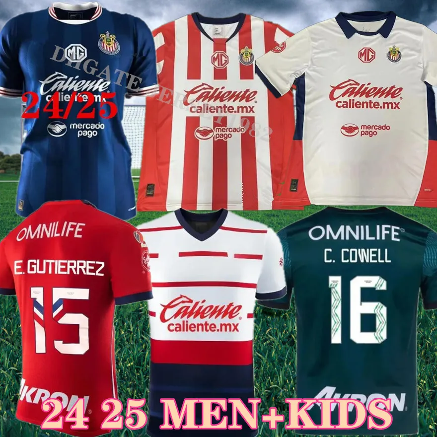 23 24 CHIVAS CD Guadalajara Soccer Jerseys A.Vega I.Brizuela E.Gutierrez Chicharito A.Zaldivar Alvarado F.Beltran J.Macias 2023 2024 Hem bort fotbollsskjorta S-4XL