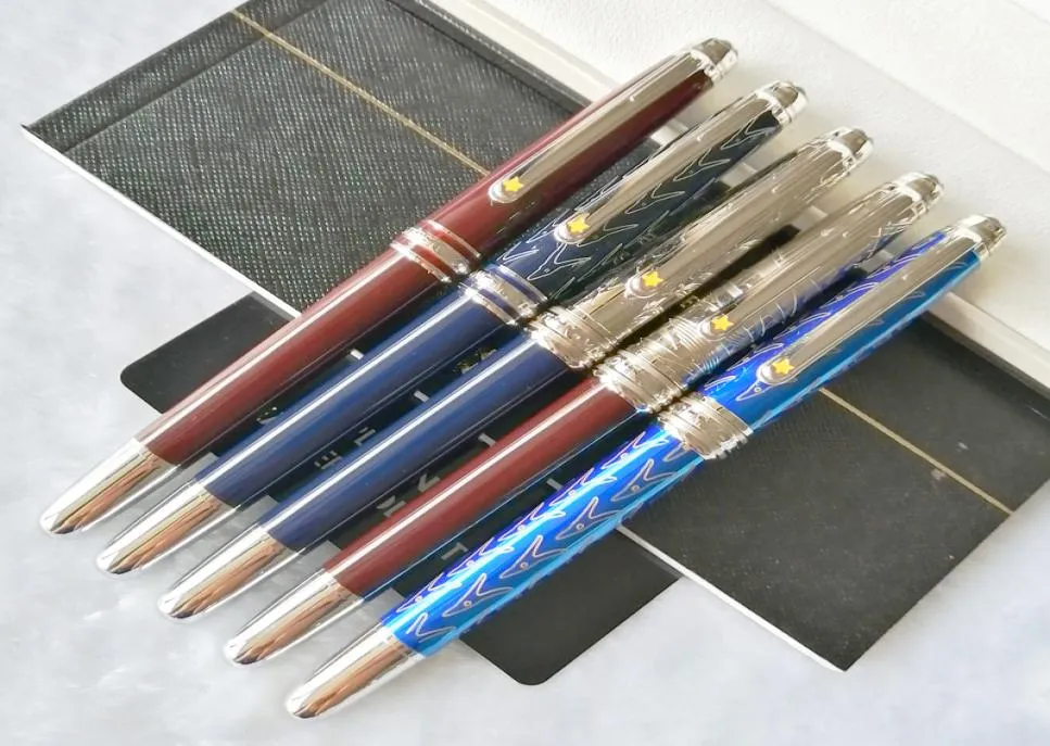 Le Petit Prince 163 FountainRollerballpoint Pen Pen High Quality Silver Metal Cap and Deep Blue Precious Resin Barrel文房具7900145